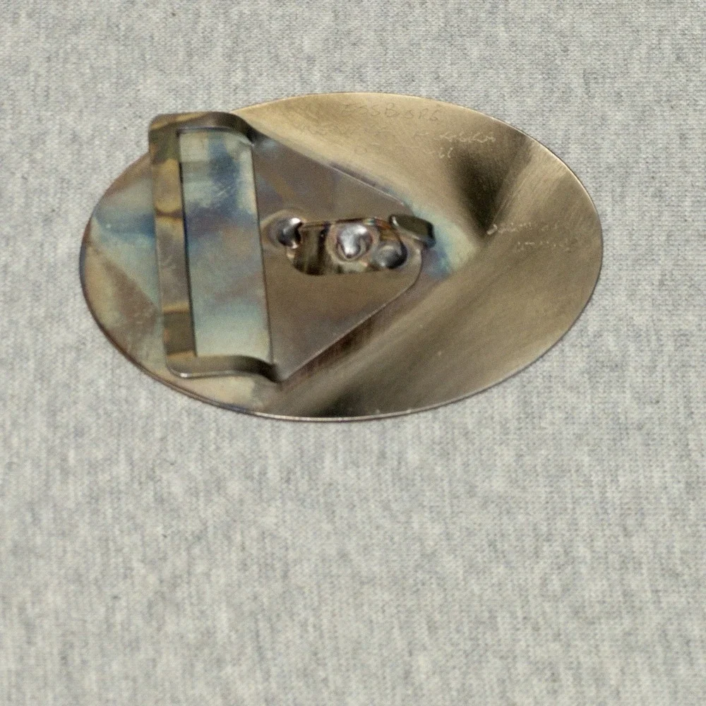Western Cowboy Copper Silver Toned Rodeo Buckle 2.25